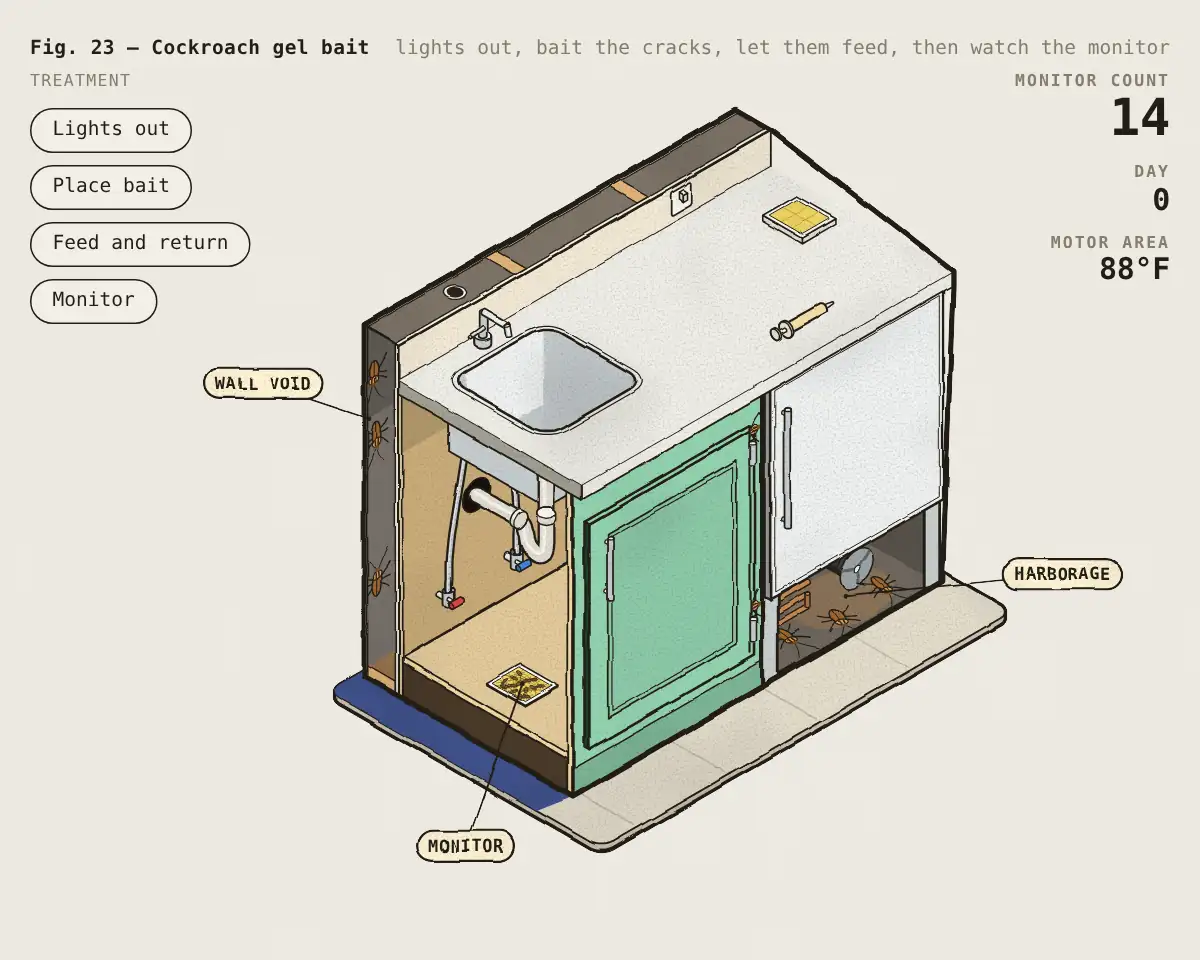 Illustration: How gel bait gets roaches you never see